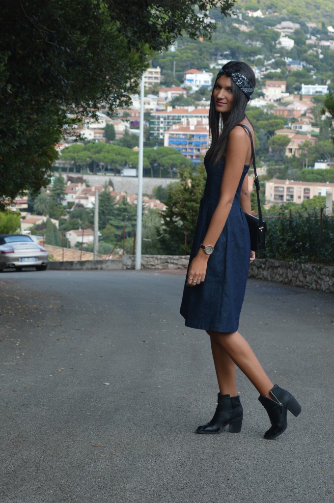 Robe denim zara midi tendance  automne hiver 2014 2015