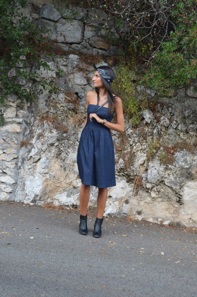 Robe en jean denim zara midi tendance automne hiver 2015