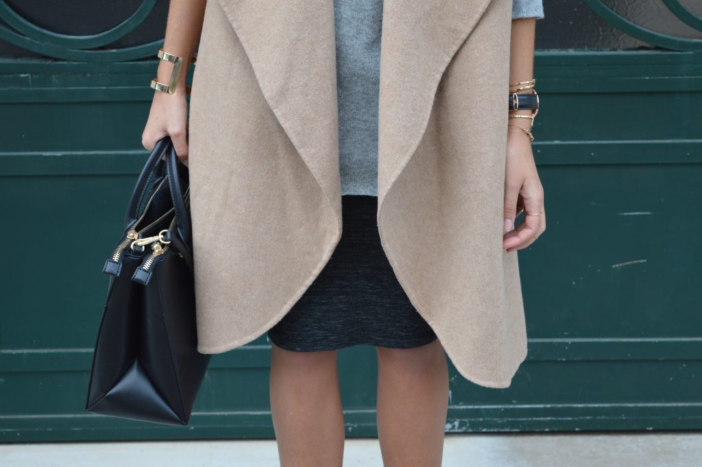 comment porter manteau camel zara pull gris col haut col roulé col cheminée jupe tube bottines à talon zara blog mode tendance 2015