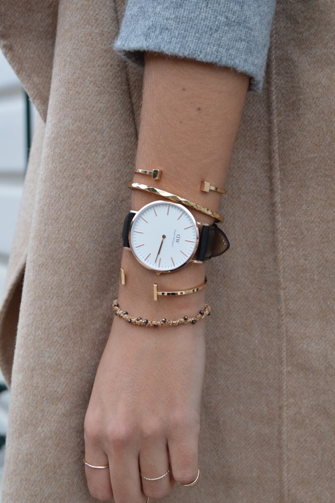 montre daniel wellington classic sheffield doré bracelets dorés blog mode photo mode blog mode