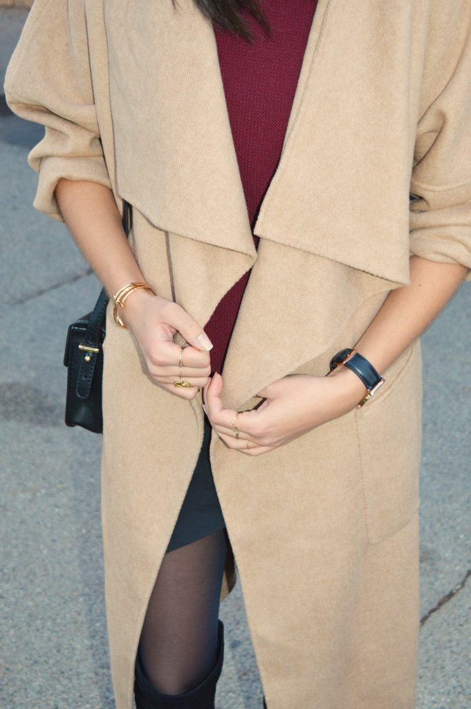 manteau camel zara short origami bordeaux tendance hiver 2015 montre daniel wellington classic shefield accessoires bijoux idées inspiration style tenue hiver look blog mode blogueuse mode