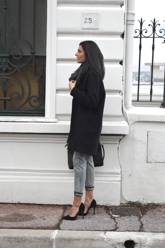 jean boyfriend manteau zara bleu tendance nouvelle collection sweat acné mange escarpins bouts pointus noir mango zara blog mode nouveau blogueuse tenue d'hiver idée style inspiration