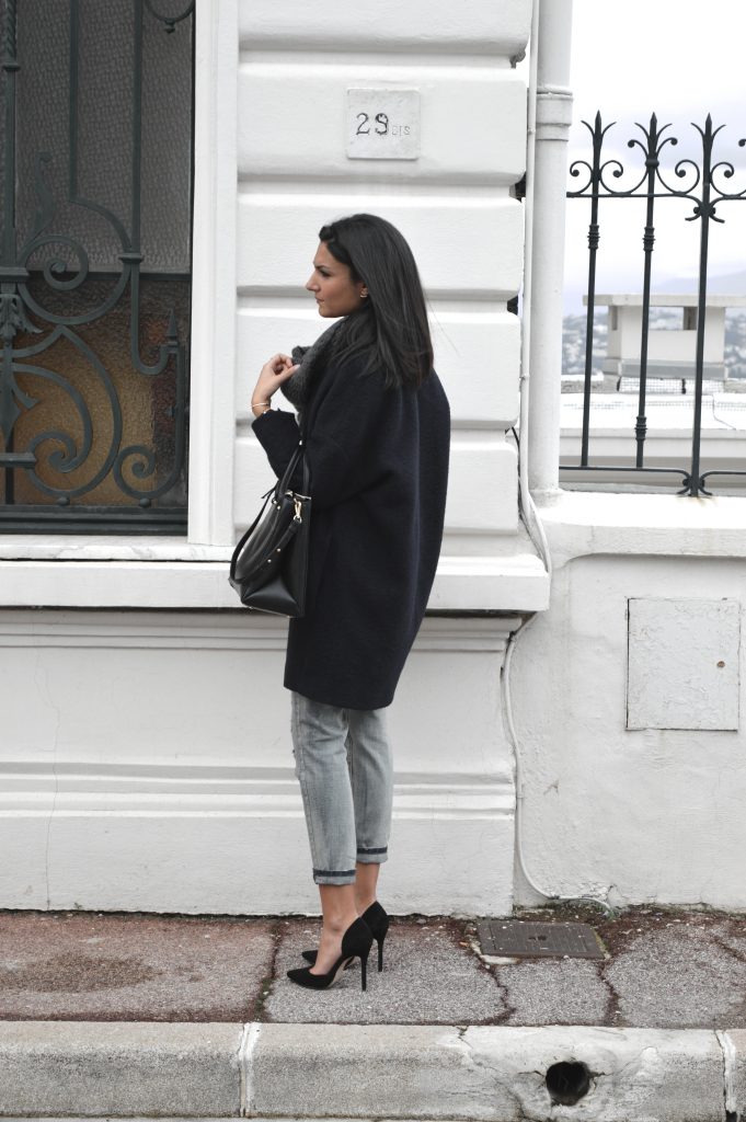 jean boyfriend manteau zara bleu tendance nouvelle collection sweat acné mange escarpins bouts pointus noir mango zara blog mode nouveau blogueuse tendance printemps tenue d'hiver idée style inspiration pas cher