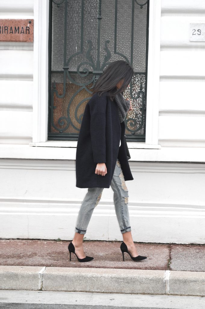 jean boyfriend manteau zara bleu tendance nouvelle collection sweat acné mange escarpins bouts pointus noir mango zara nouveau blog mode tenue d'hiver pas cher idée style inspiration