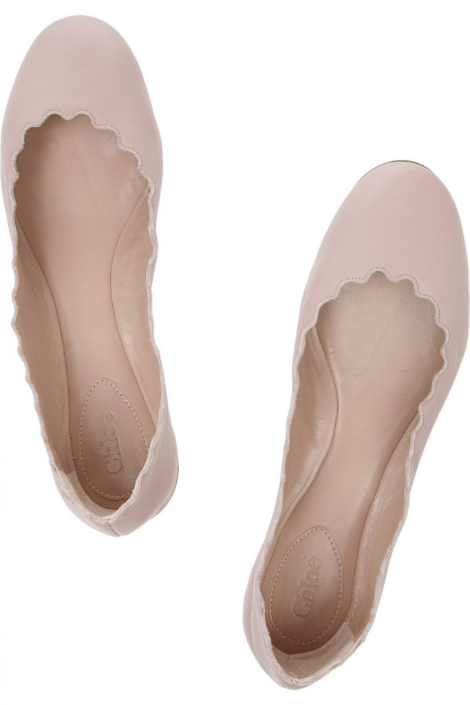 chloé ballerines en cuir lauren pas cher