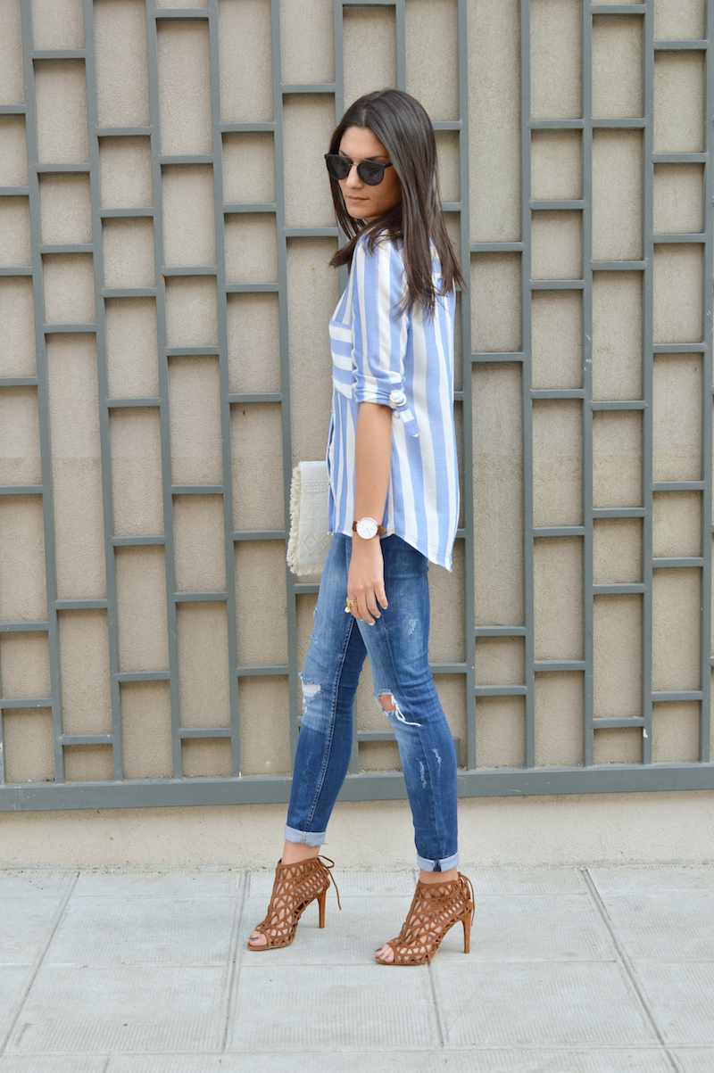 Look chemise rayée 2025 femme
