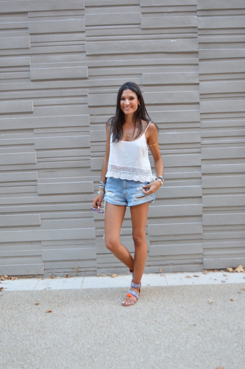 tenue short en jean blog mode