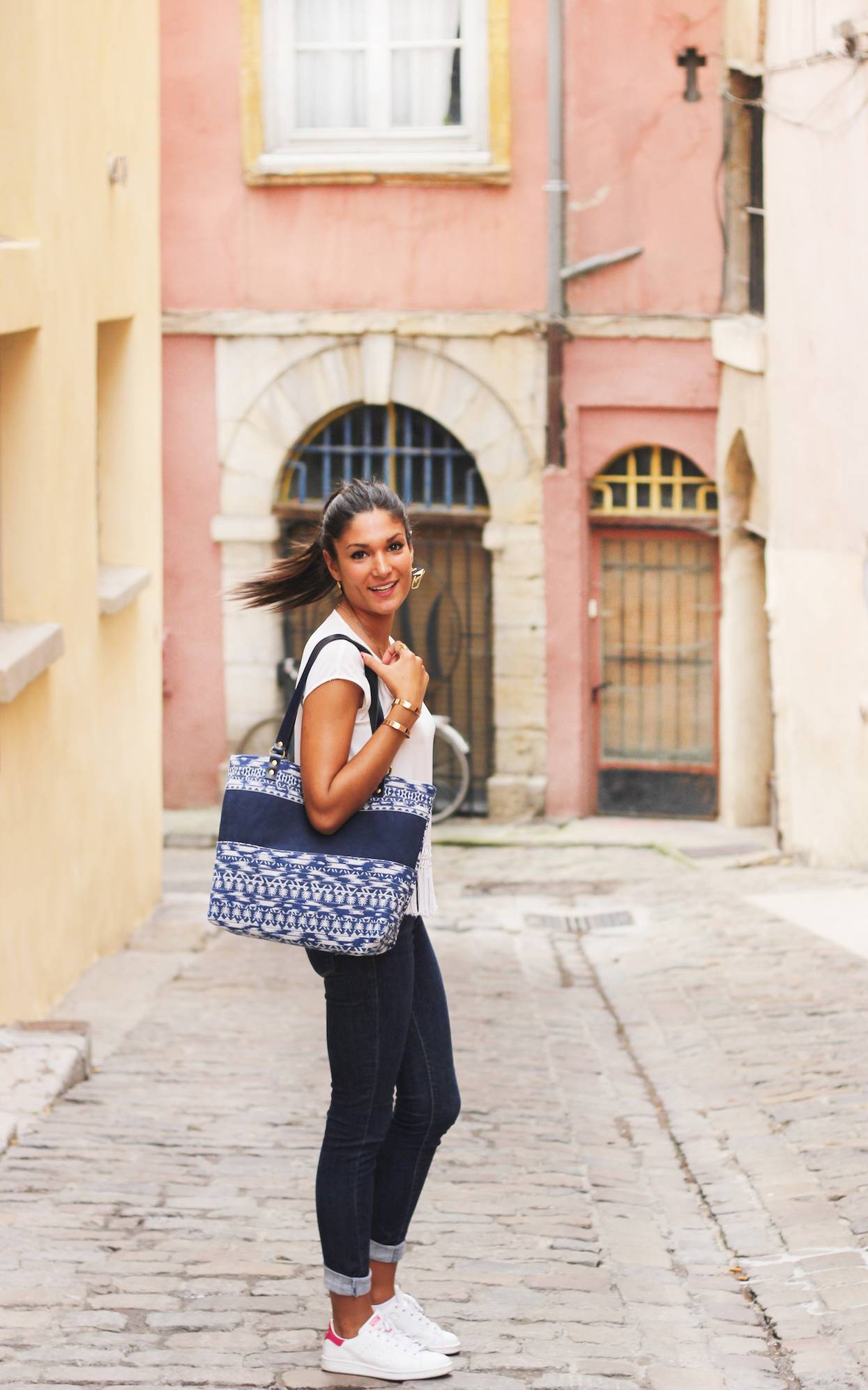 Sac bleu en toile Amand