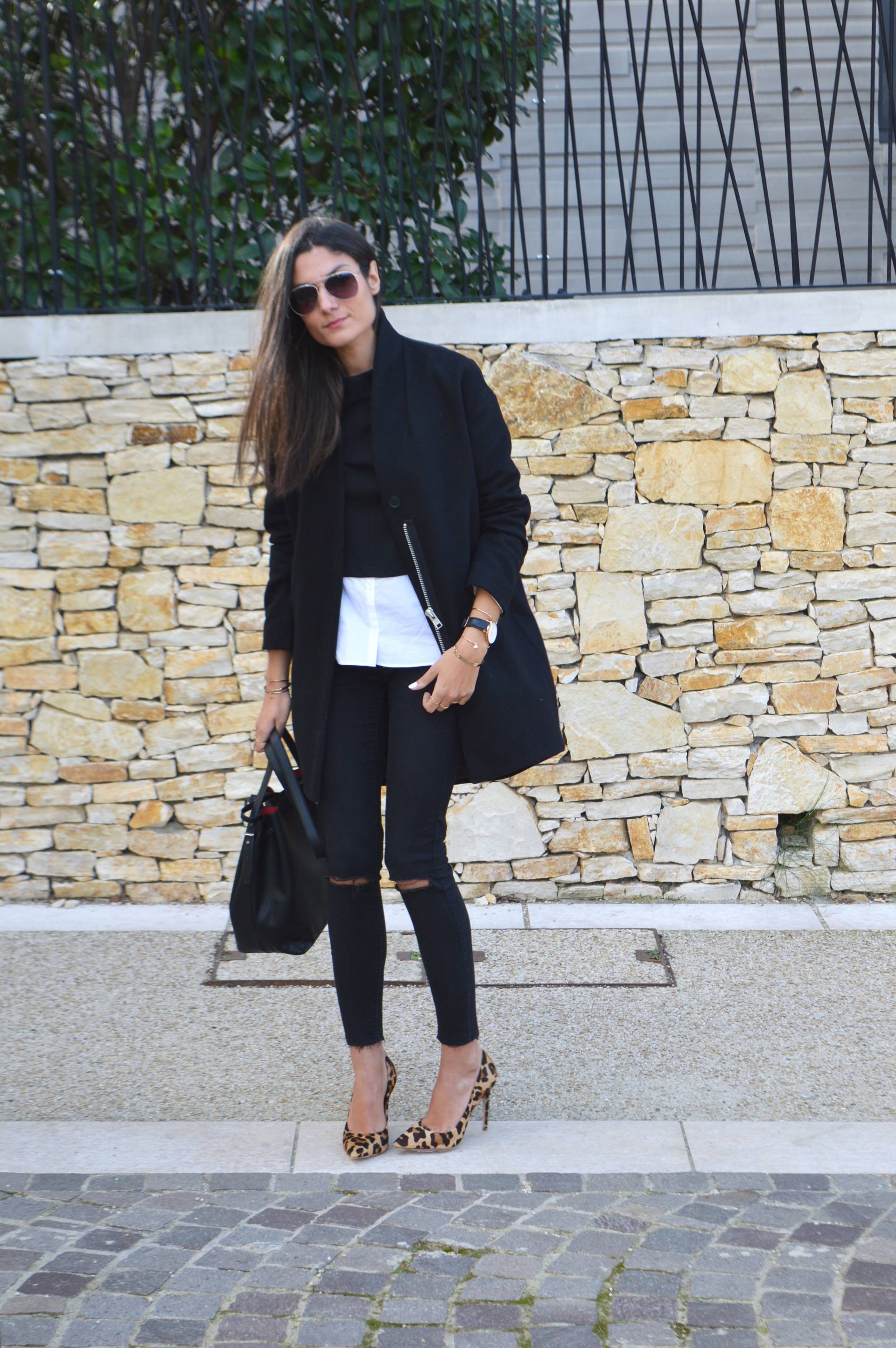 joli manteau noir tendance hiver 2016