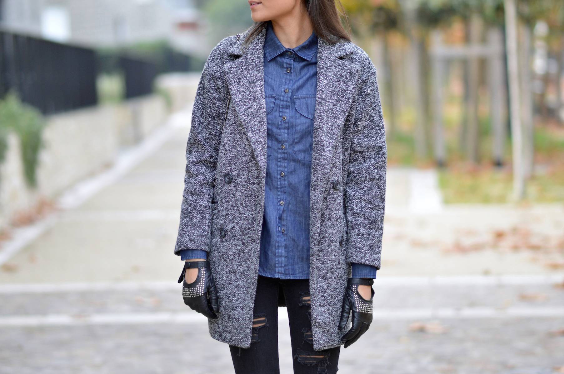 Manteau gris tendance pas cher