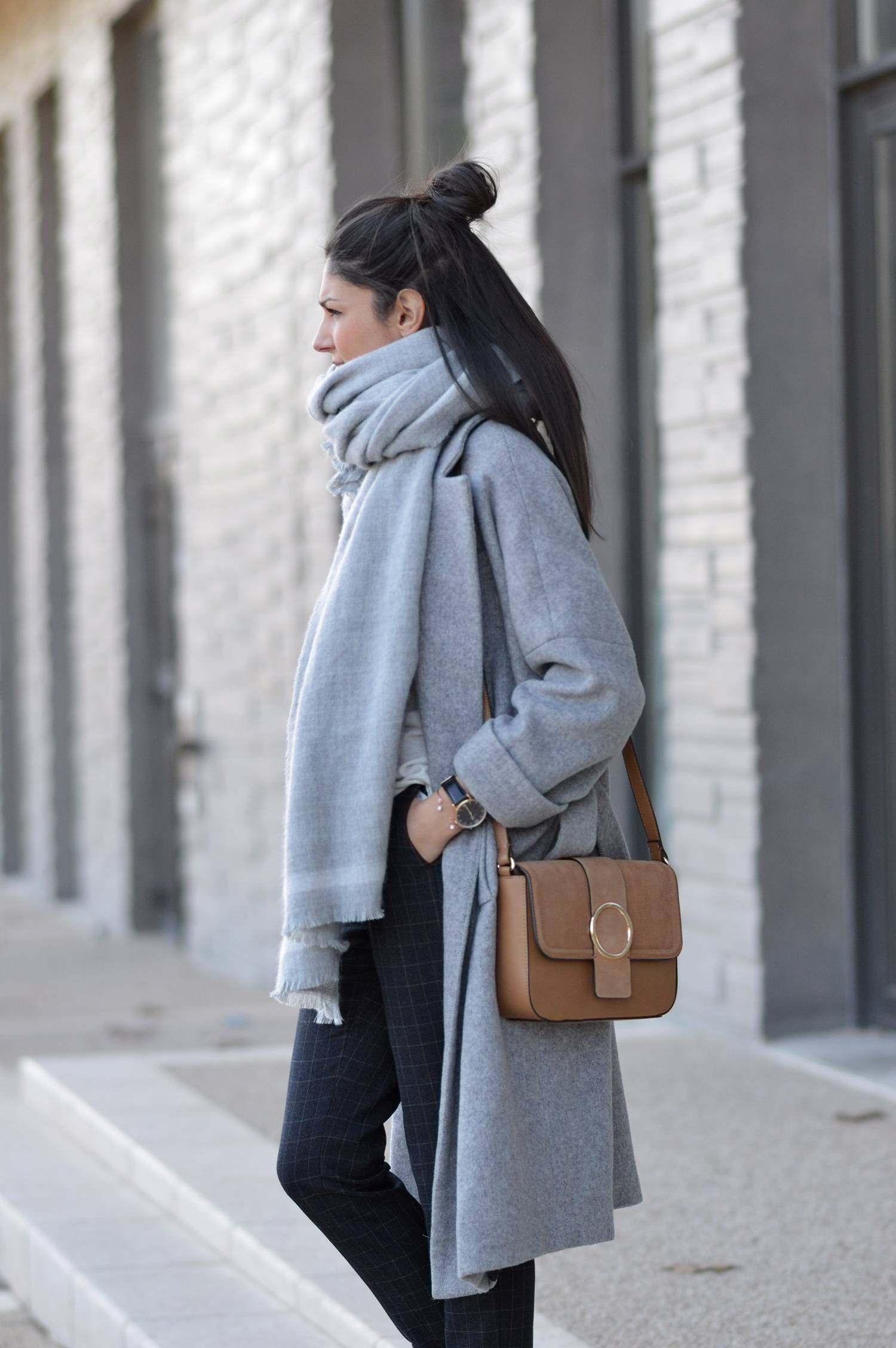 blog mode manteau gris oversize