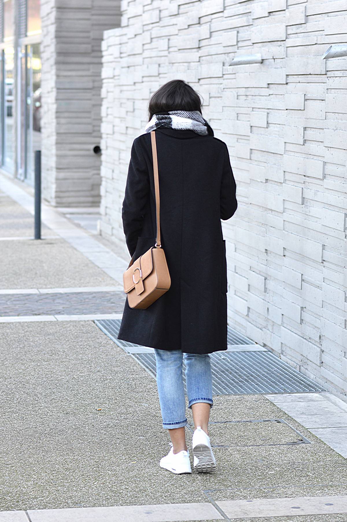 manteau long noir zara