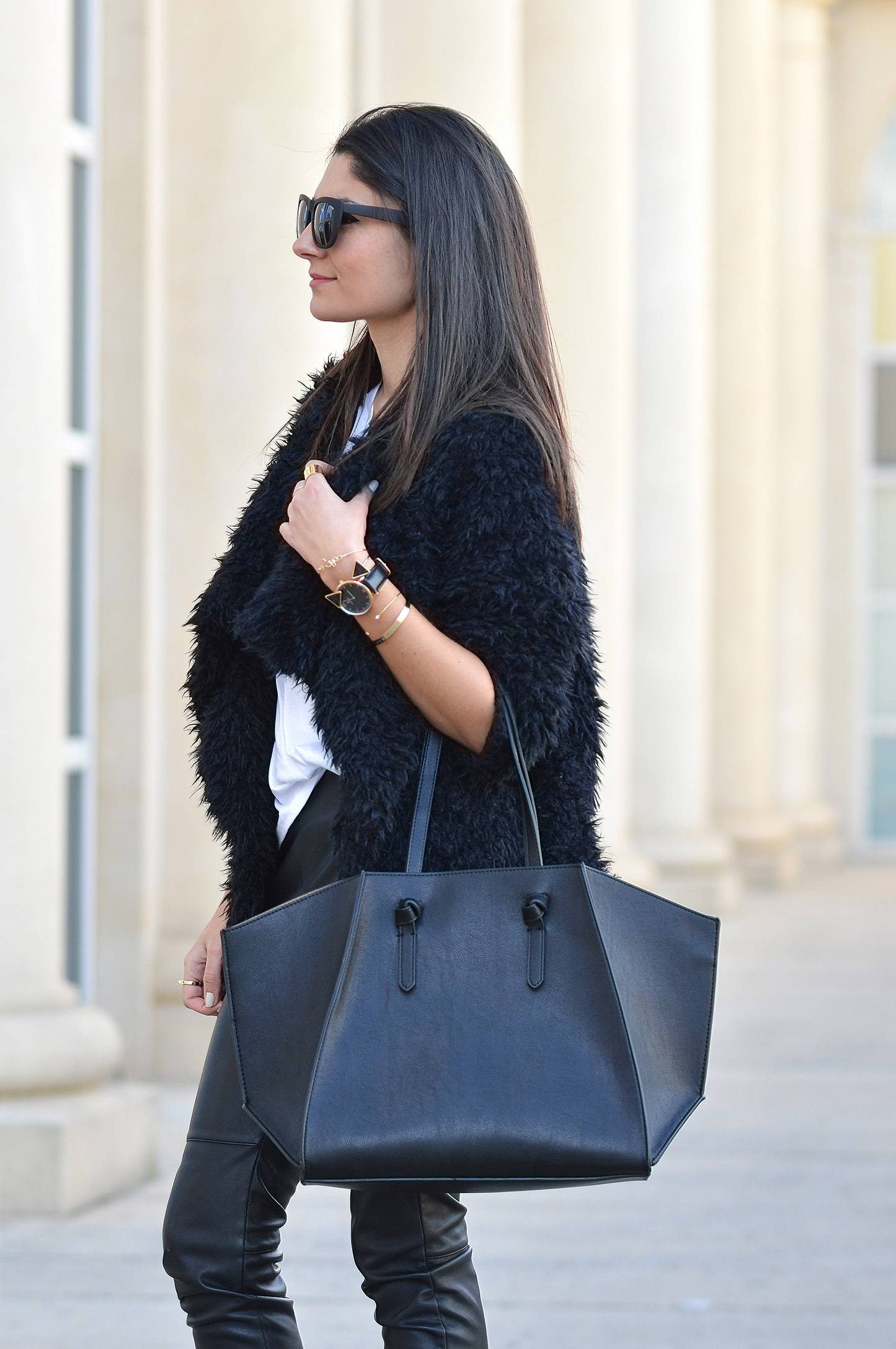 sac cabas tendance 2016 blog mode total look noir idée tenue pas cher