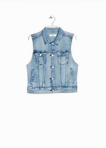 veste denim sans manches