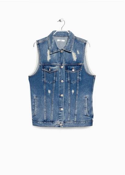 veste en jean sans manches
