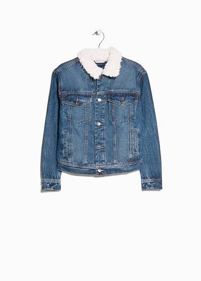 veste jean col mouton