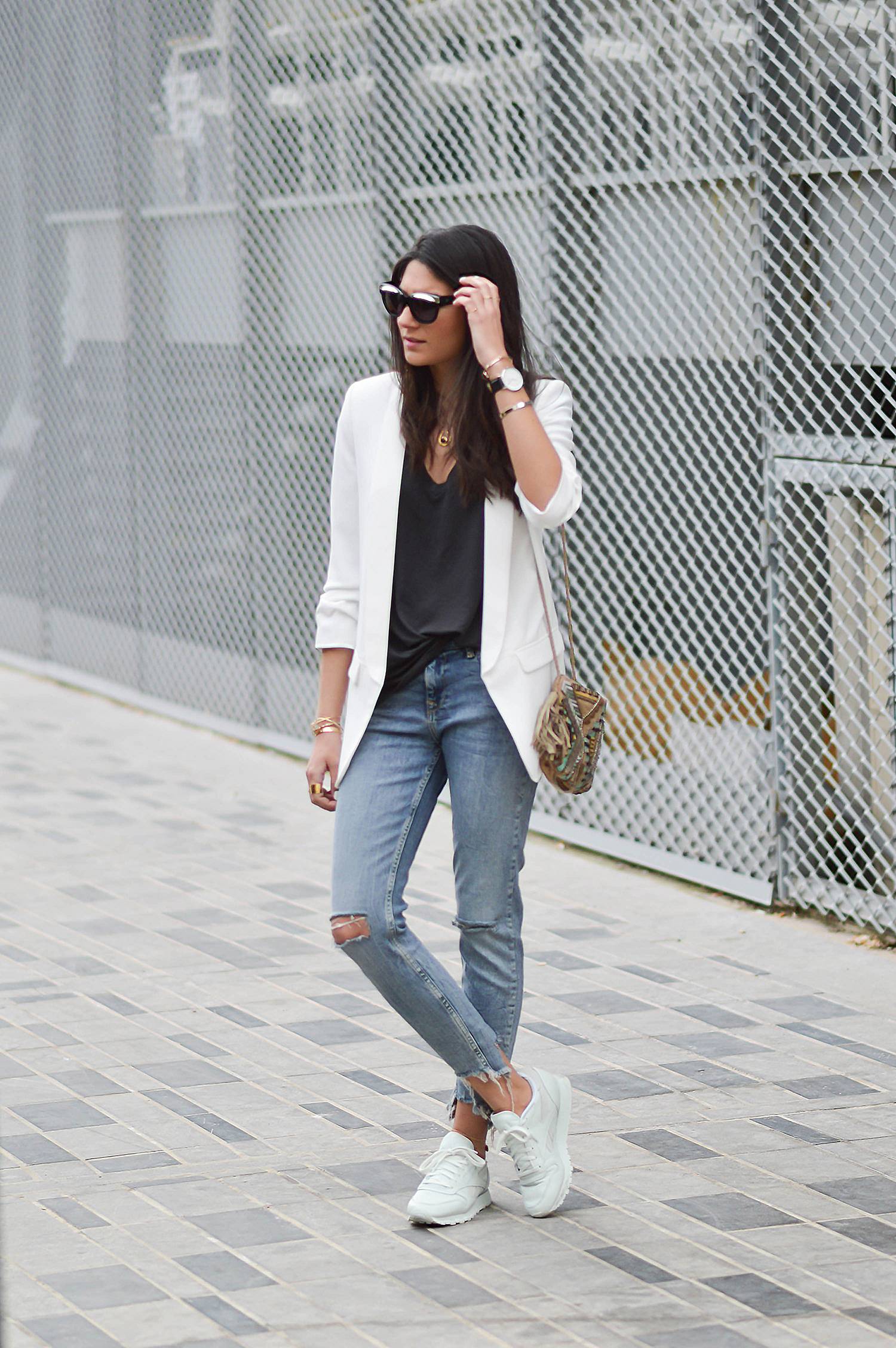 blazer blanc zara blogueuse mode