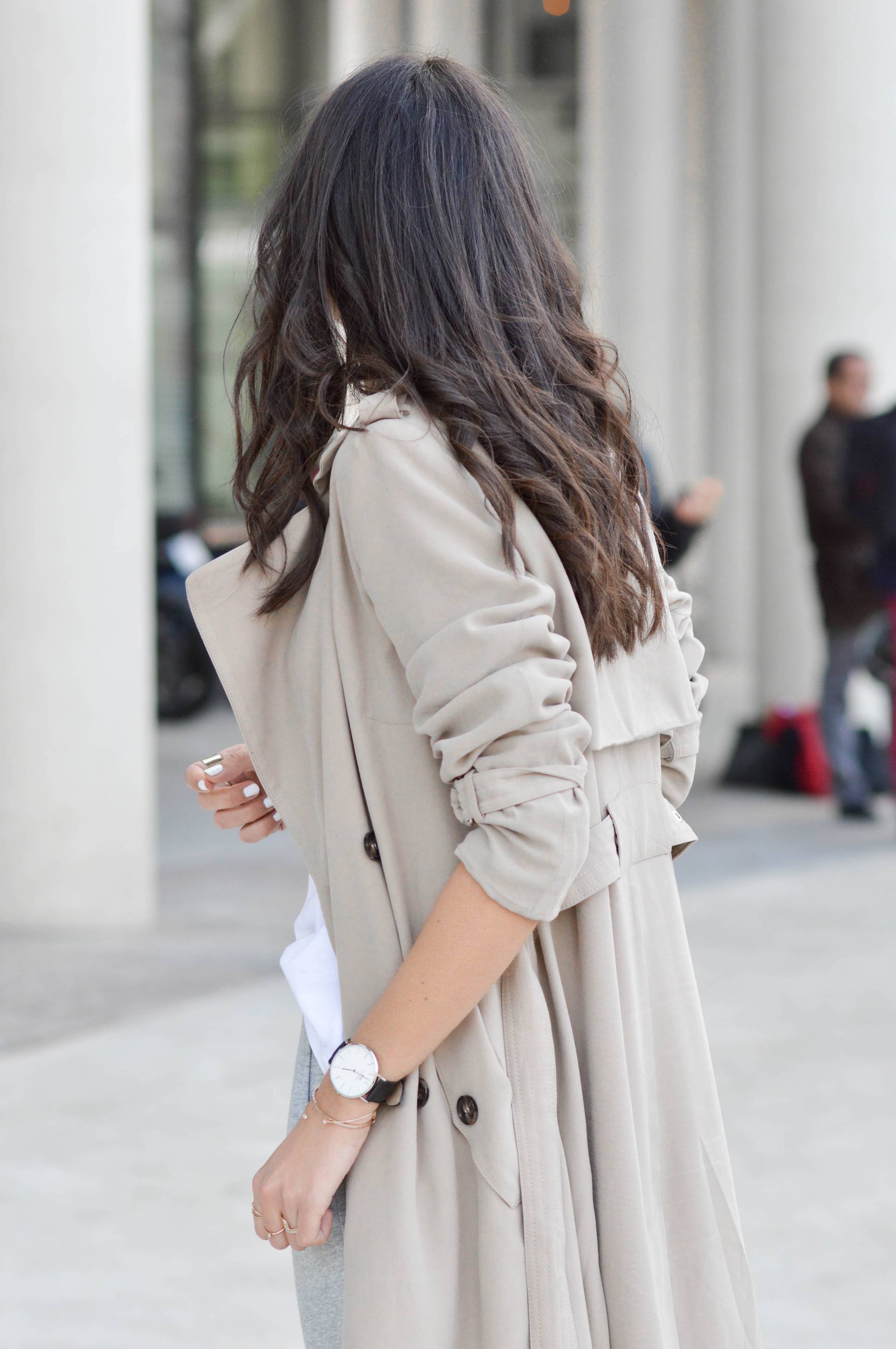 Trench fluide beige best sale