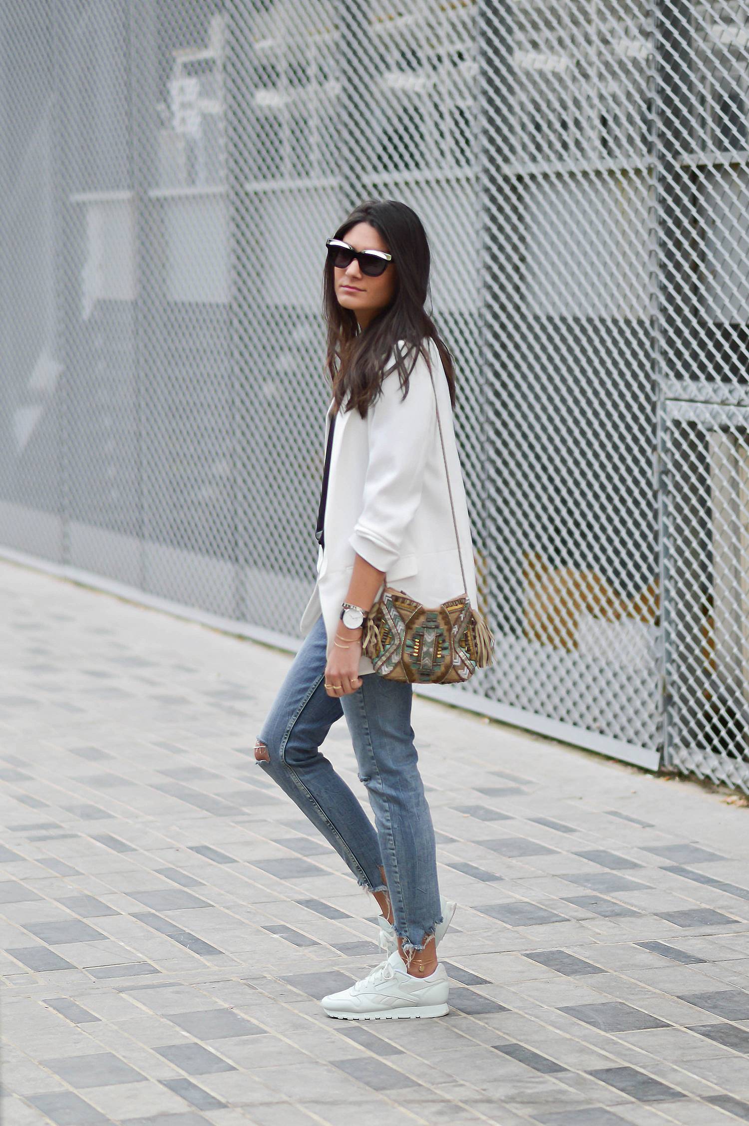 blogueuse mode blazer blanc zara