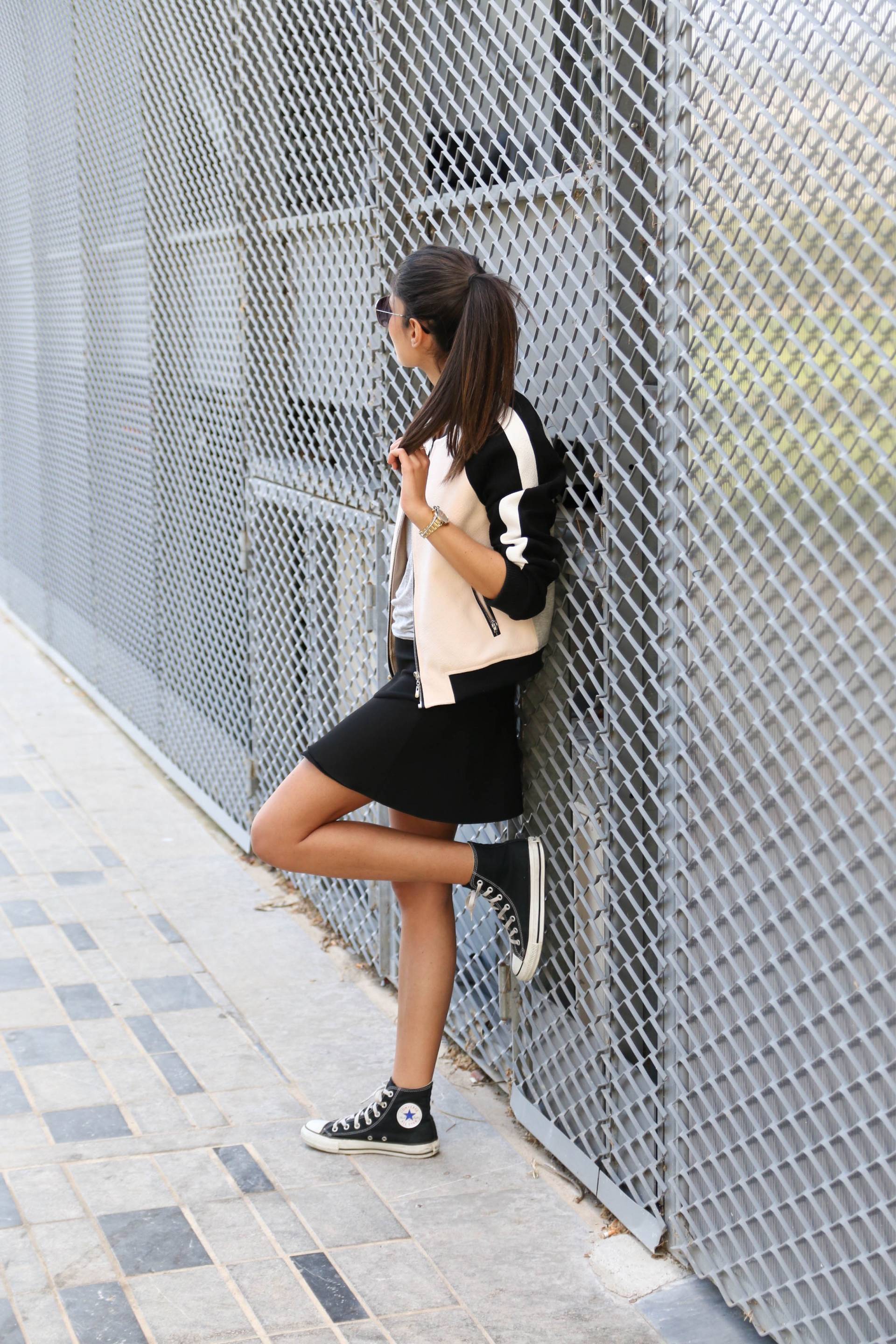 jupe converses montantes bomber blog mode