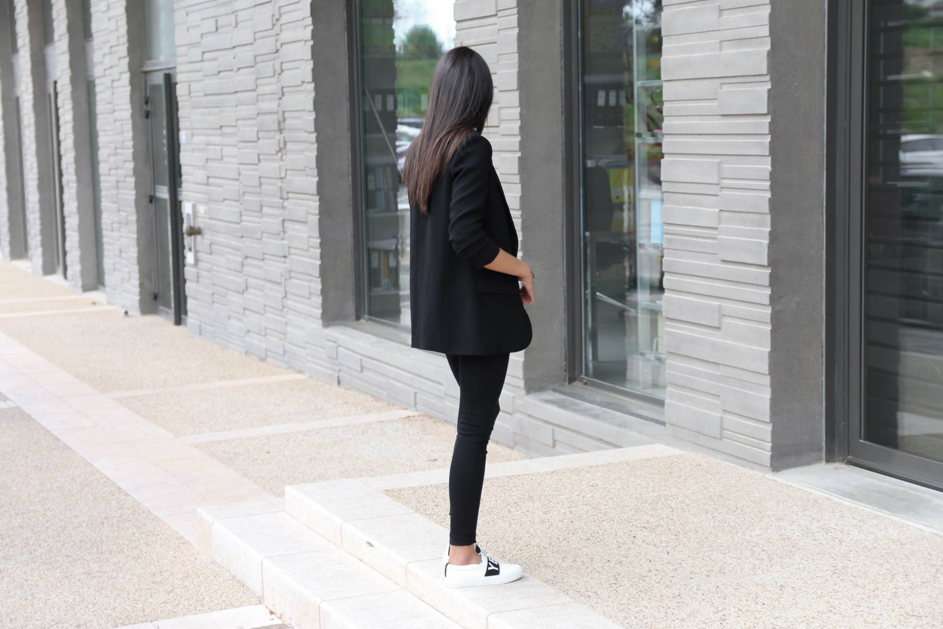 look blazer noir zara