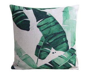 coussin imprimé feuilles