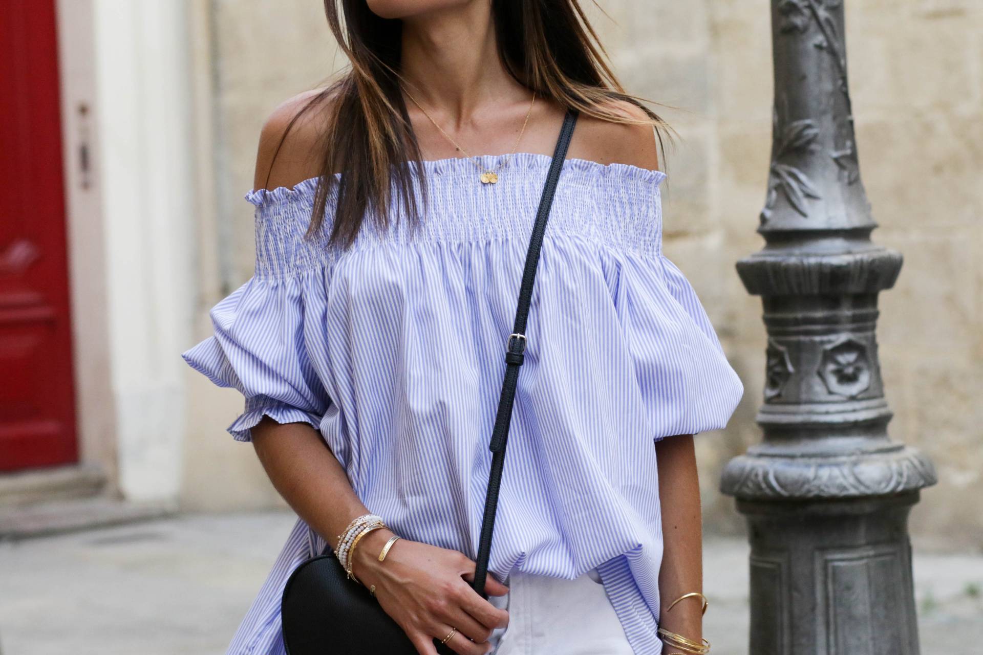 blouse bleue rayures