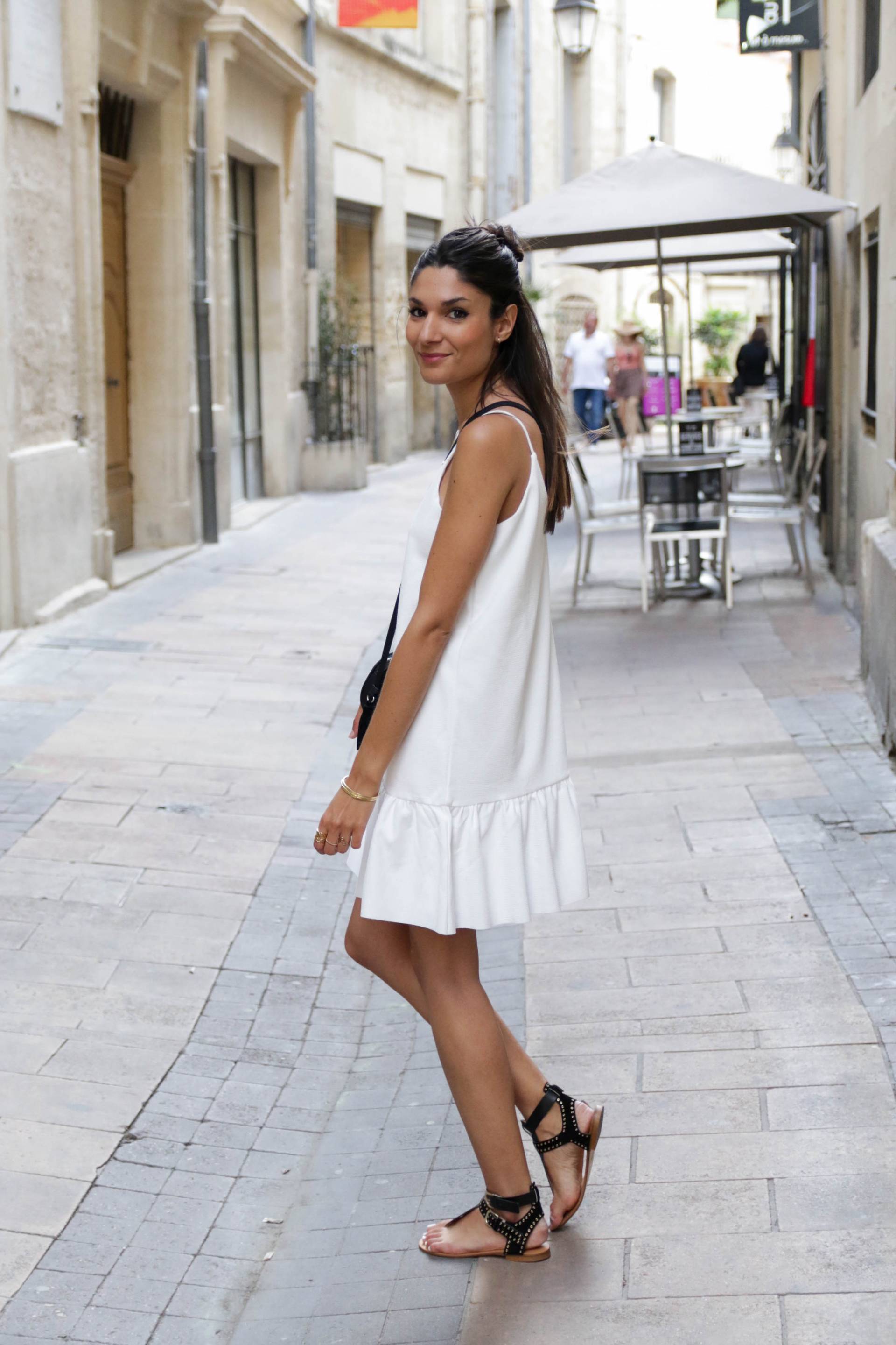 robe blanche volant zara