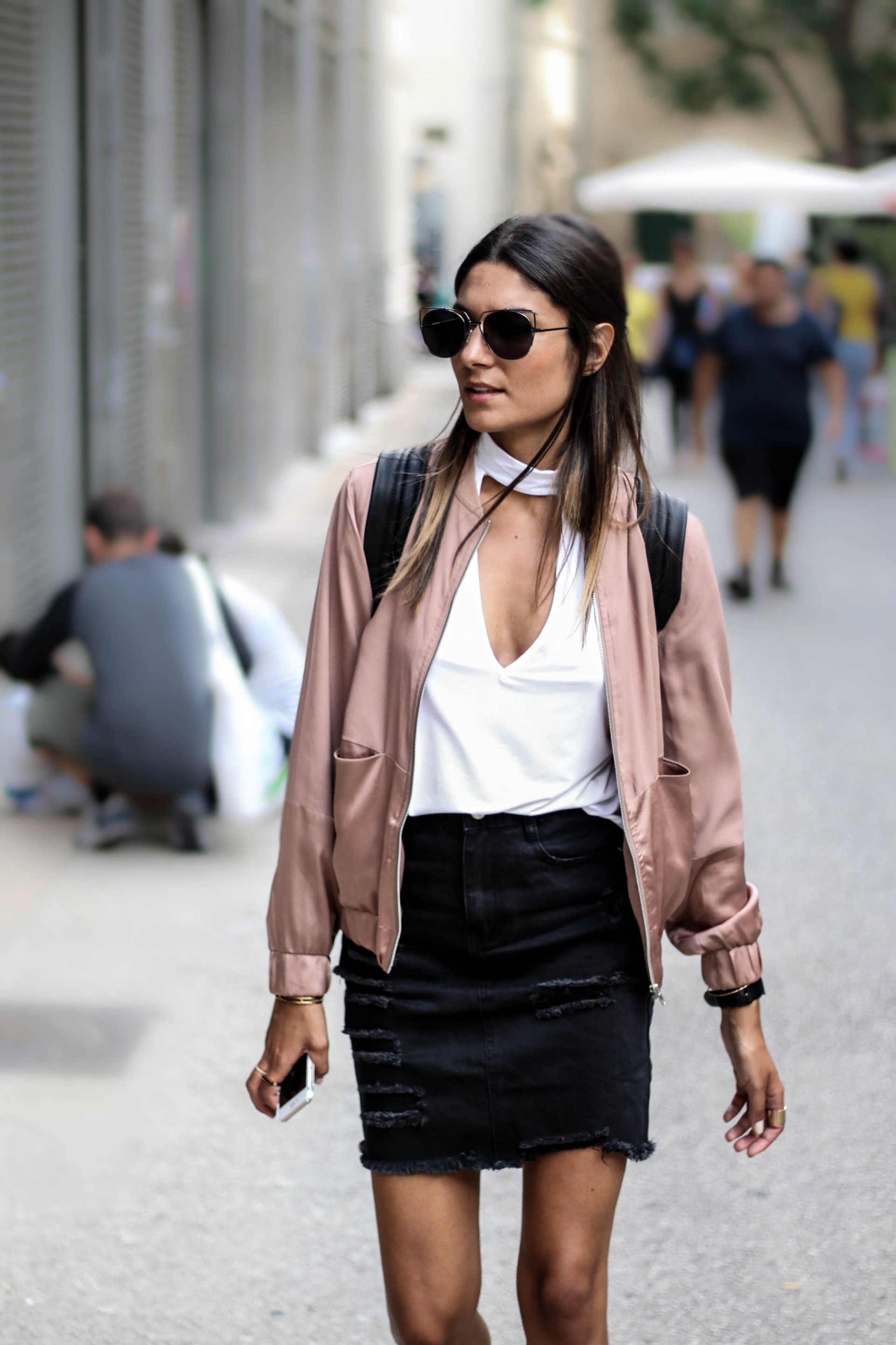 blog mode streetstyle bomber rose