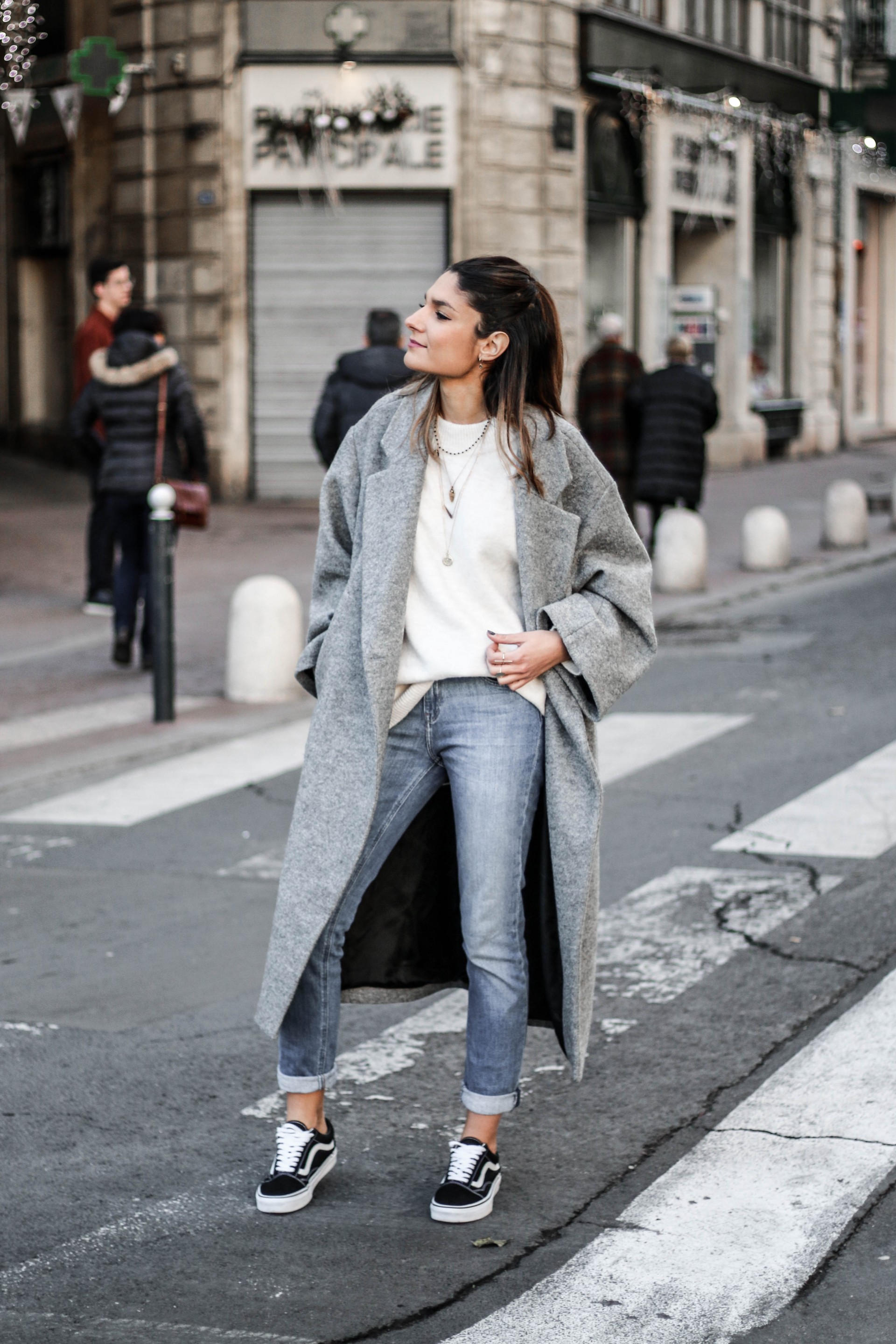 look femme manteau gris