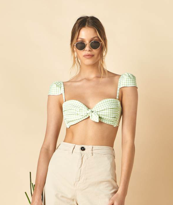 montce swimwear bikini vichy gingham green vert pastel fashion blog mode tendance ete 2020