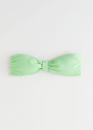 Bandeau Green Ribbed Knot Bikini And Other Stories