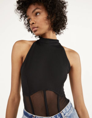 Bershka Body Corset Tulle Noir Tendance Printemps Ete 2020