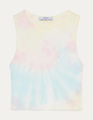 Bershka Crop Top Tie Dye Rose Bleu Jaune Tendance Printemps Ete 2020