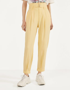 Bershka Pantalon Tailleur Beige Jaune Tendance Printemps Ete 2020