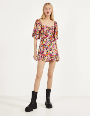 Bershka Robe Bardot Fleurs Tendance Printemps Ete 2020