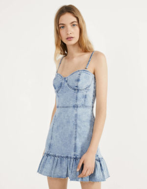 Bershka Robe Jean Volants Tendance Printemps Ete 2020