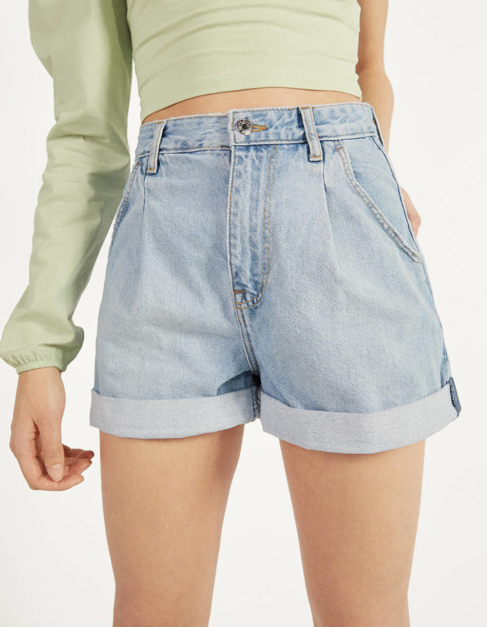 Bershka Short Jean Denim Bleu Clair Tendance Printemps Ete 2020