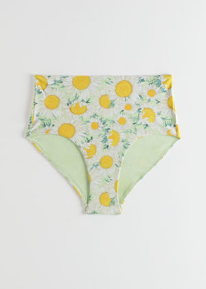 High Rise Bottom Big Flowers Yellow White Fleurs Bikini And Other Stories