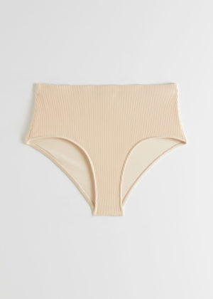 High Rise Ribbed Bottom Beige Bikini And Other Stories