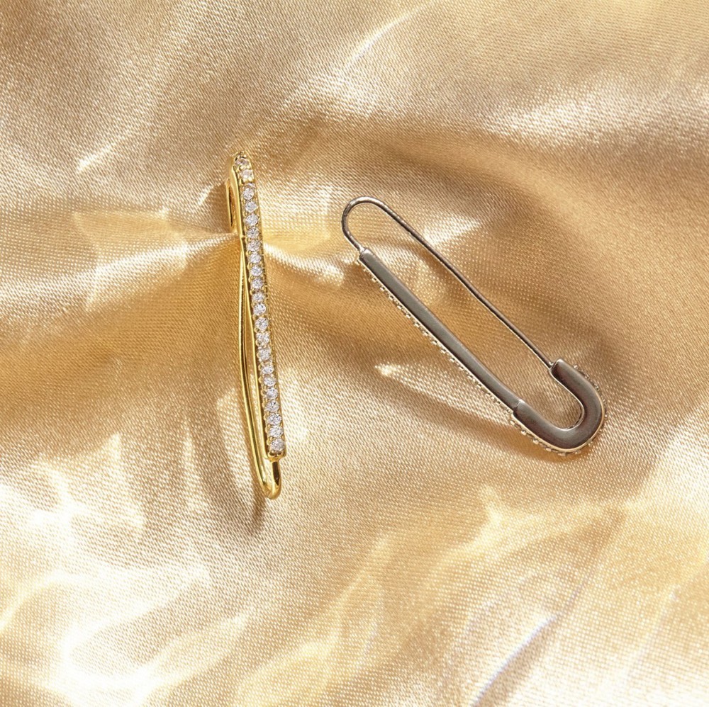 Tendance Bijoux Jewellery Fashion Blog Mode Jizelle Paris Earring Boucles Oreilles Safety Pin Epingle Or Gold Silver Argent Strass