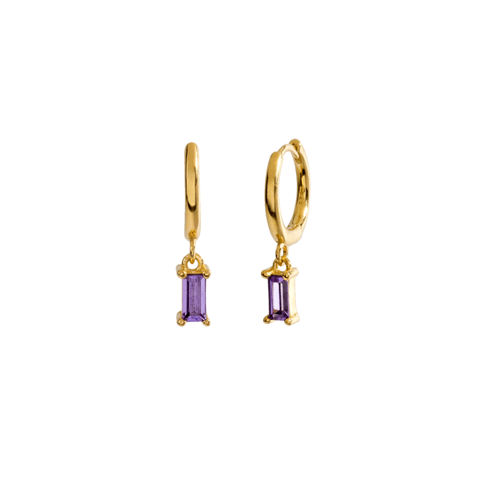 Tendance Ete 2020 Fashion Blog Mode Bijoux Jewelry Aleyole Earrings Boucles Oreilles Or Gold Purple Violet Stone Pierre Mini