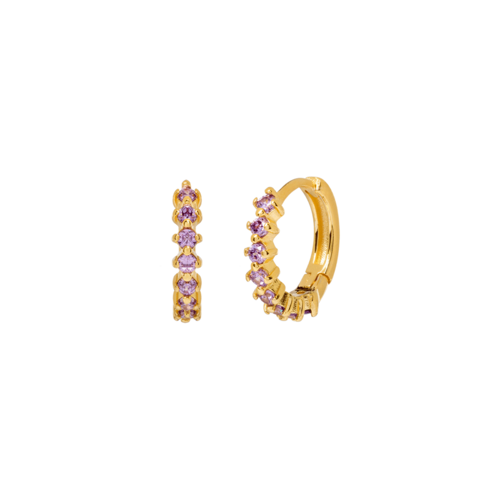 Tendance Ete 2020 Fashion Blog Mode Bijoux Jewelry Aleyole Earrings Boucles Oreilles Pierre Purple Violet Gold Or