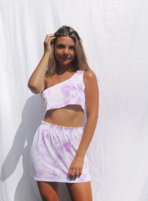Sefina The Brand Fashion Blog Mode Tendance Trend Summer Ete 2020 Tie Dye Co Ord Set Purple Violet Skirt Jupe