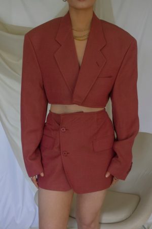 The Vintage Studio Fashion Blog Mode Tendance Trend Summer Ete 2020 Reworked Vintage Red Balmain Skirt Set