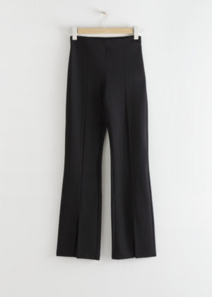 And Other Stories Front Slip Tapered Trousers Black Noir Pantalon Fendu Fashion Blog Mode Tendance Automne Hiver Trend Fall Winter 2020