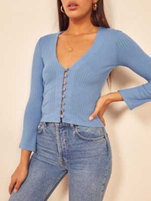 Reformation Fashion Blog Mode Tendance Trend Summer Ete 2020 Top Cardigan Blue Bleu