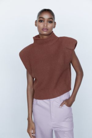 Zara Fashion Blog Mode Tendance Trend Automne Hiver Fall Winter 2020 Gilet Sans Manche Pull Sweater Sleeveless Marron Brown