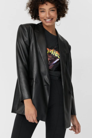 Junesixtyfive Fashion Blog Mode Tendance Automne Hiver 2020 Selection Stradivarius Blazer Cuir Noir