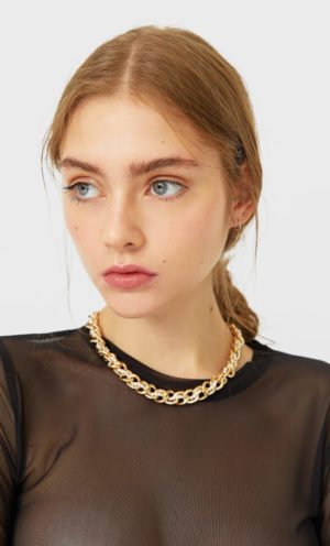Junesixtyfive Fashion Blog Mode Tendance Automne Hiver 2020 Selection Stradivarius Collier Chaine Maille Maillon Dore Or
